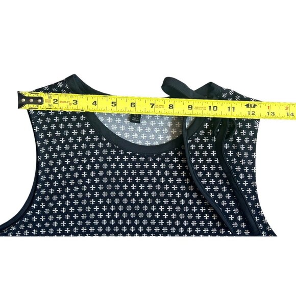 Banana Republic| Women's Black & White Print Shift Top Side Tie Accent XS - Picture 12 of 13